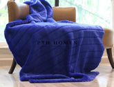 Navy Blue Fur Throw